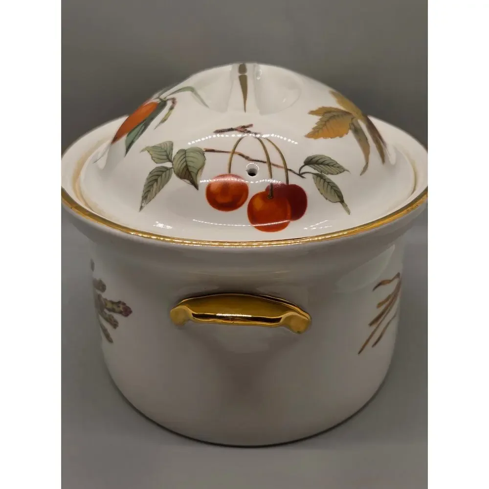 Vintage Royal Worcester Evesham Gold Oval Covered Casserole Dish